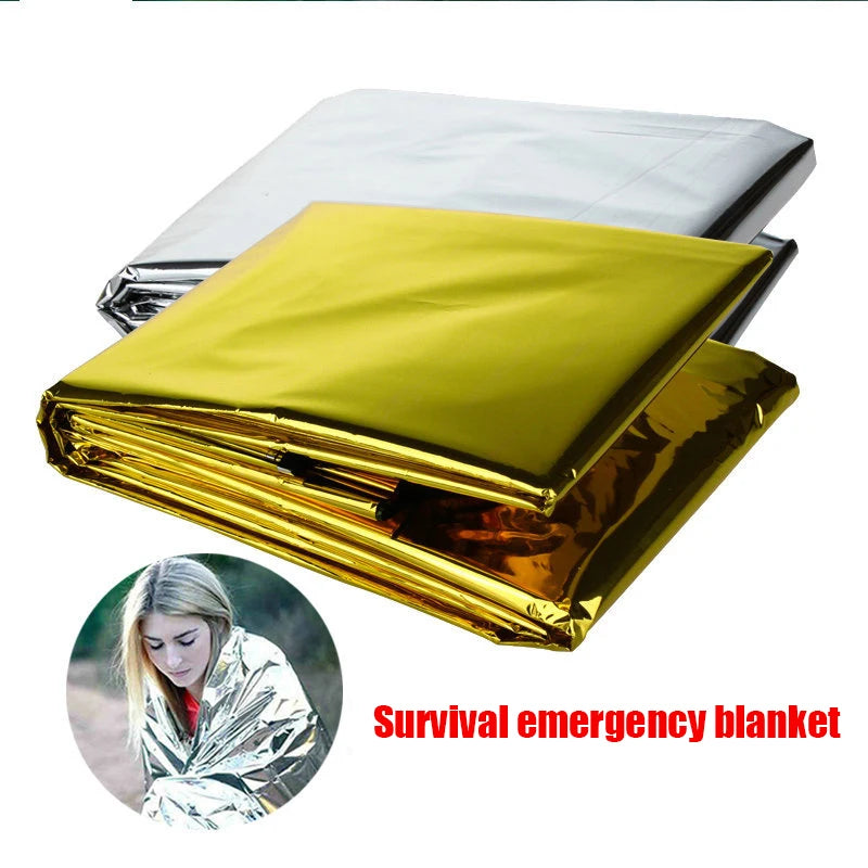 Windproof Waterproof Foil Thermal Blanket for Camping Hiking