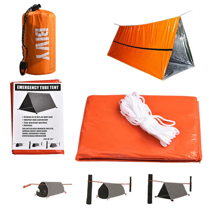 Emergency Shelter Survival Bivy Tube Tent Kit