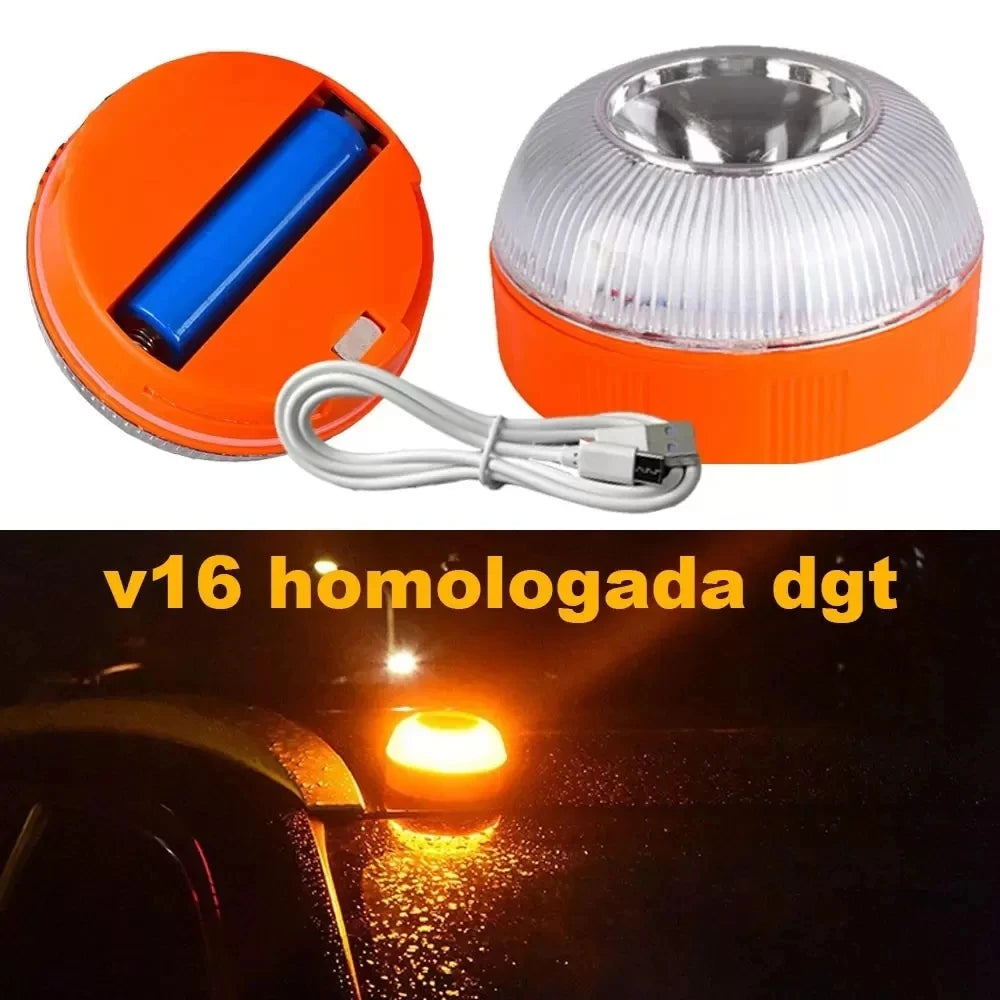 USB Rechargeable Car Emergency Beacon Light with Magnetic Strobe