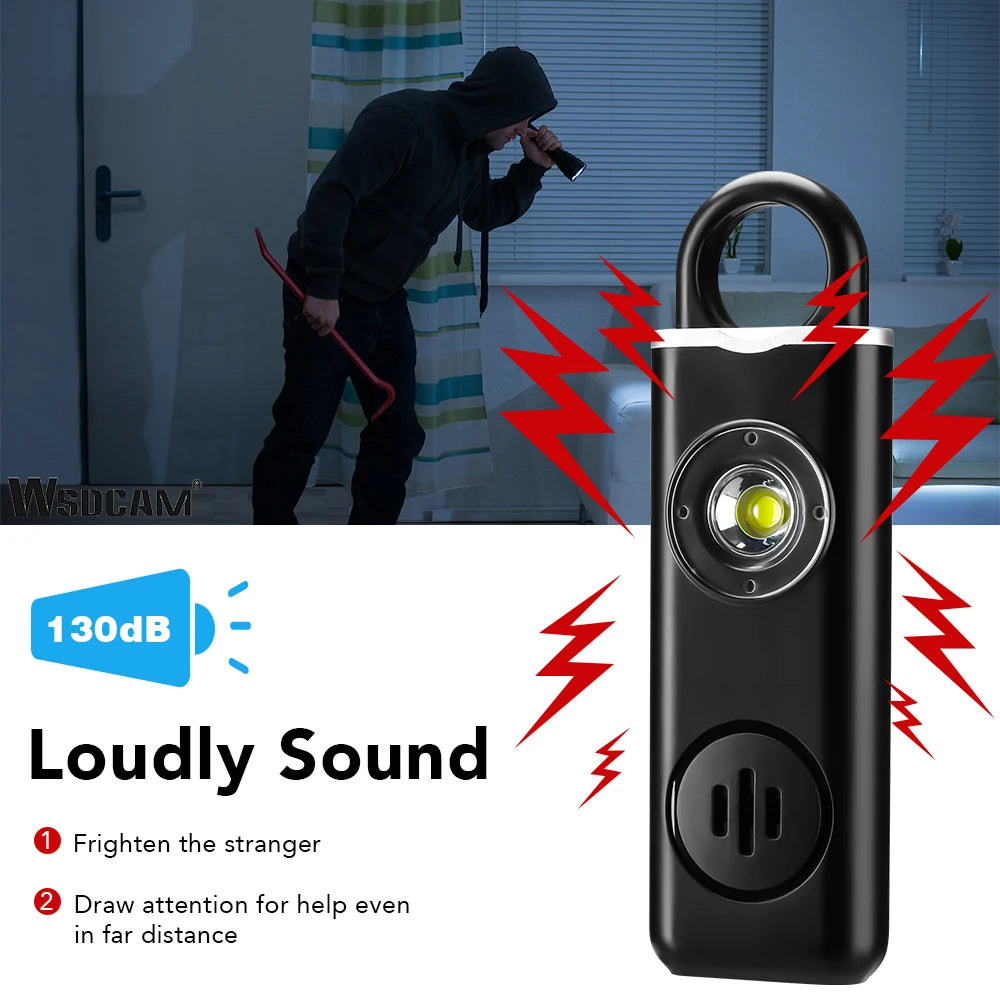 130dB Personal Safety Alarm - Rechargeable Self-Defense Device