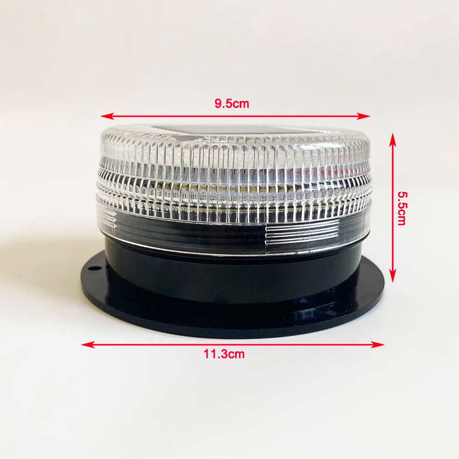 Solar-Powered 8 LED Magnetic Strobe Warning Light