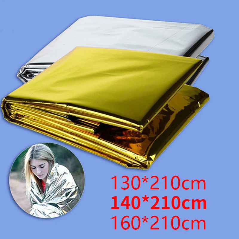 Windproof Waterproof Foil Thermal Blanket for Camping Hiking