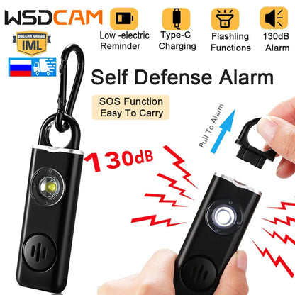 130dB Personal Safety Alarm - Rechargeable Self-Defense Device