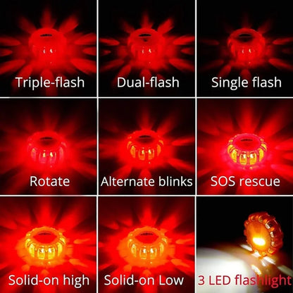 LED Warning Light – Rechargeable 9-Mode Safety Flare