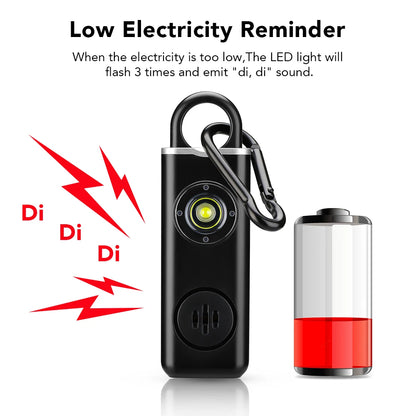 130dB Personal Safety Alarm - Rechargeable Self-Defense Device