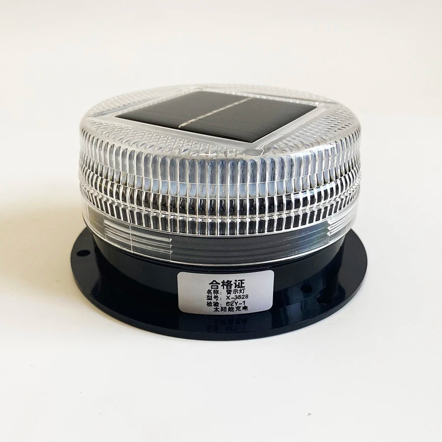 Solar-Powered 8 LED Magnetic Strobe Warning Light