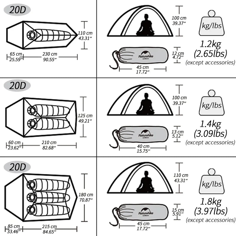 Cloud Up Ultralight Waterproof Camping Tent